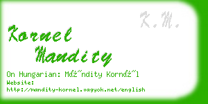 kornel mandity business card